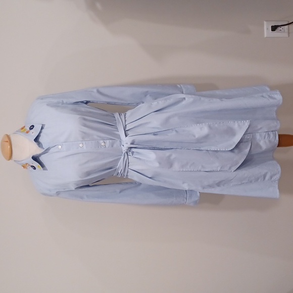 Lord & Taylor Sequined Collar Button Front Cotton Shirt Dress- Sz. Med - Picture 13 of 13